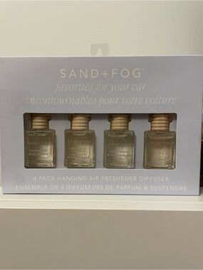 SAND + FOG 4-Pack Hanging Car Air Freshener Diffuser - 4x0.3 fl oz (9 ml)